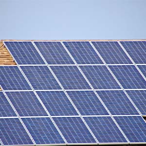 Solar Panels on a Roof under construction