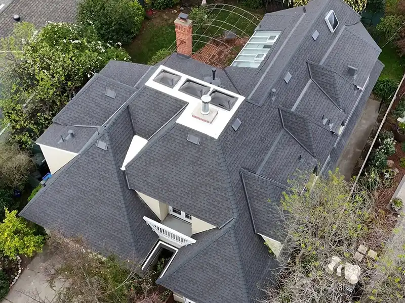 Large home with new Timberline HDZ RS Charcoal shingles